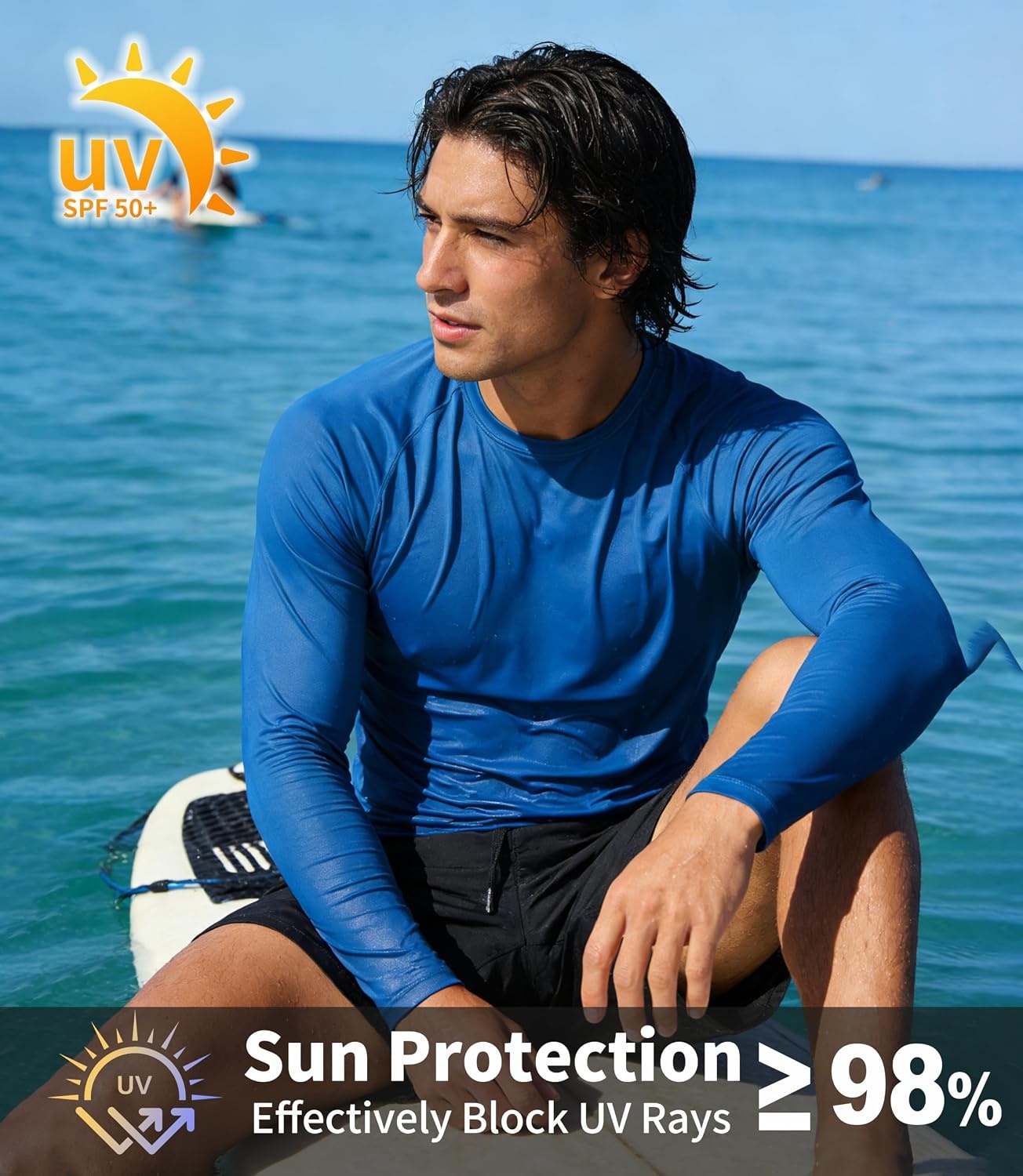image:imageZITY Long Sleeve Shirts for Men UPF 50 Moisture Wicking Workout5 Packsky BlueLight GreyDark BlueBlackDark Grey
