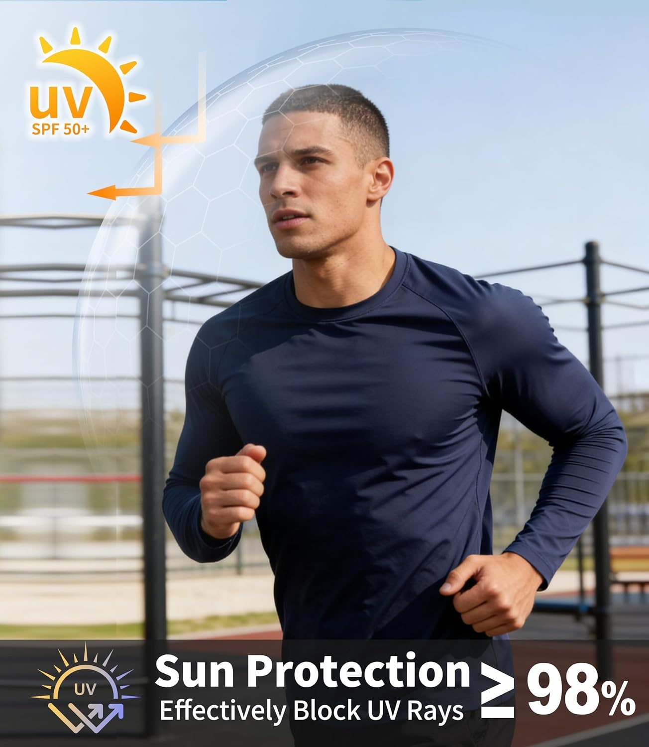 image:imageZITY Long Sleeve Shirts for Men UPF 50 Moisture Wicking Workout5 Packsky BlueLight GreyDark BlueBlackDark Grey