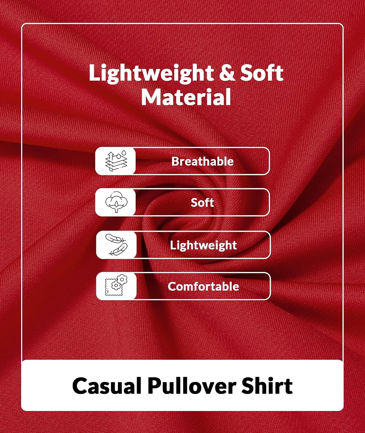 image:imageZITY Mens Athletic Crewneck Sweatshirt Classic Versatile Lightweight Long Sleeve Sweatshirts for Men RedXL