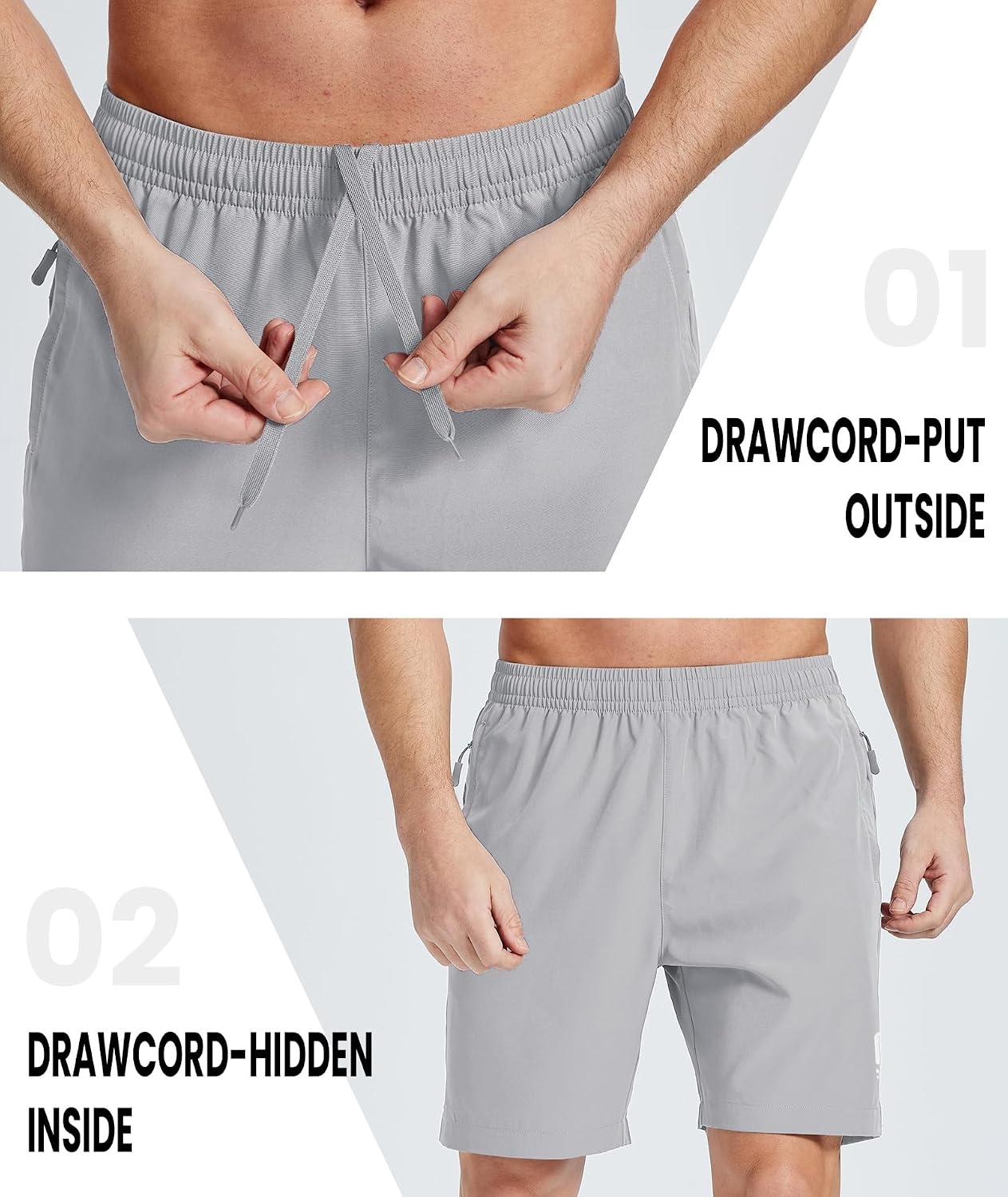 image:imageZITY Mens Athletic Running Shorts with Zipper PocketCloudgray1