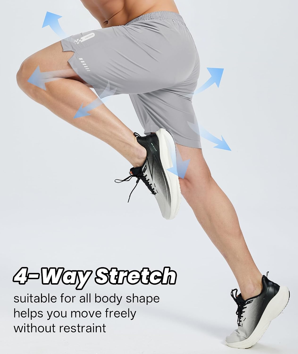 image:imageZITY Mens Athletic Running Shorts with Zipper PocketCloudgray1