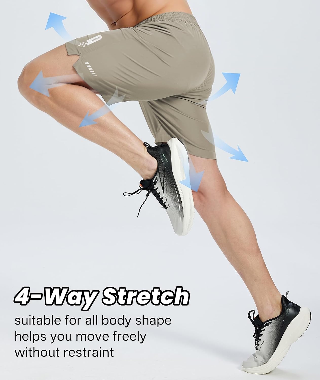 image:imageZITY Mens Athletic Running Shorts with Zipper PocketKhaki1