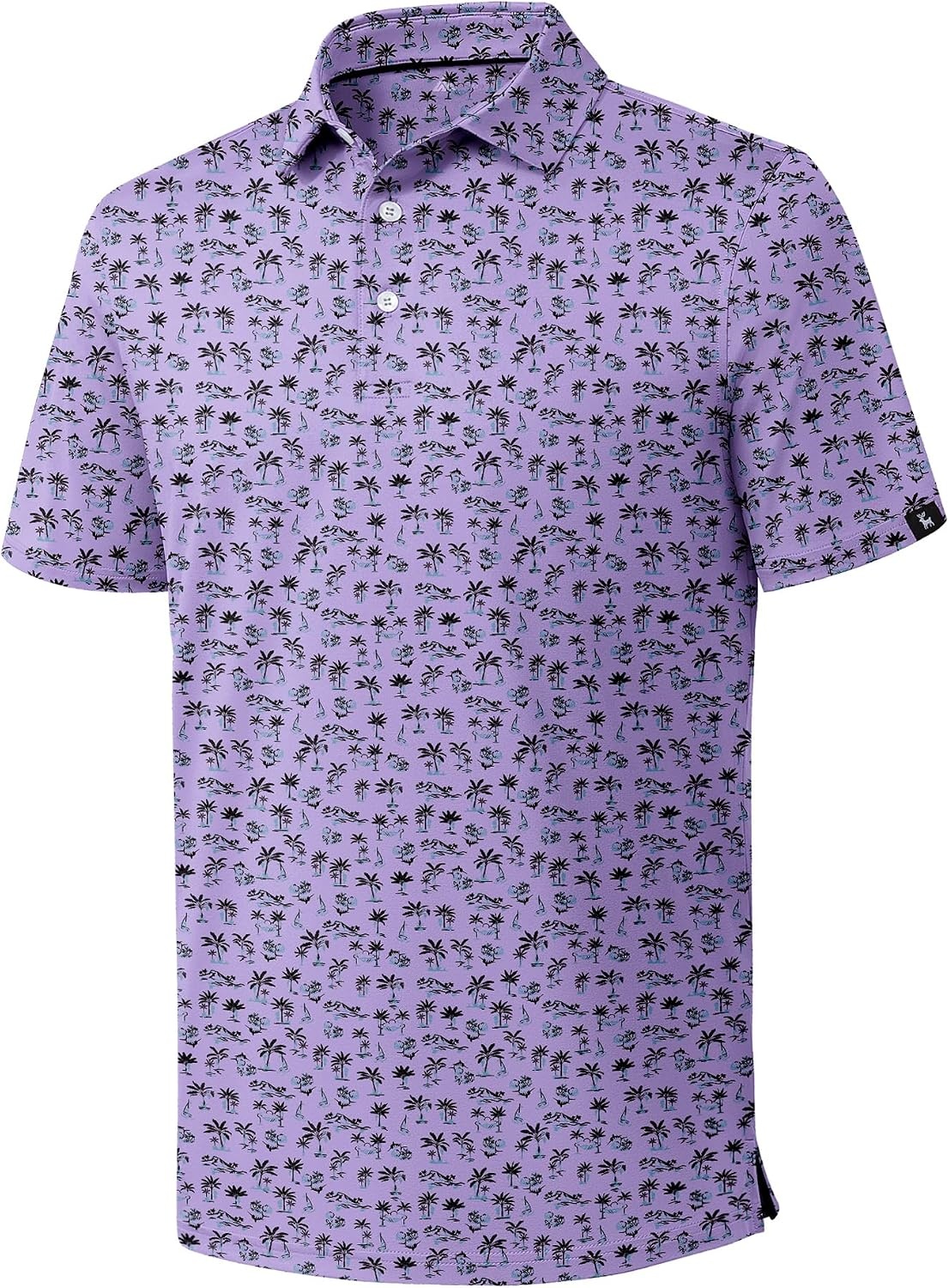 image:imageZITY Mens Golf Polo Shirts Short Sleeve Print Patterns Moisture WickingA Light Purple