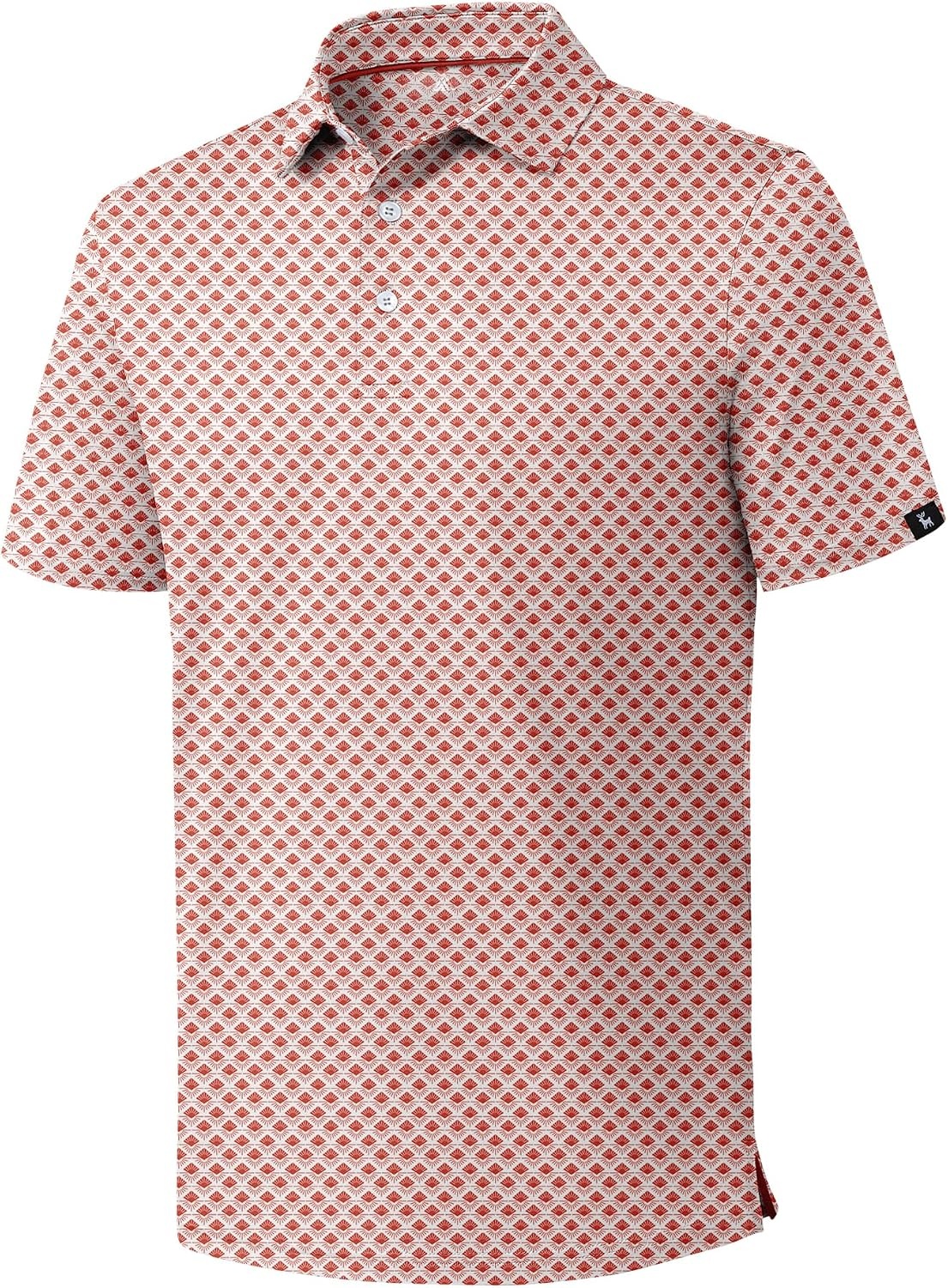 image:imageZITY Mens Golf Polo Shirts Short Sleeve Print Patterns Moisture WickingA Orange Light