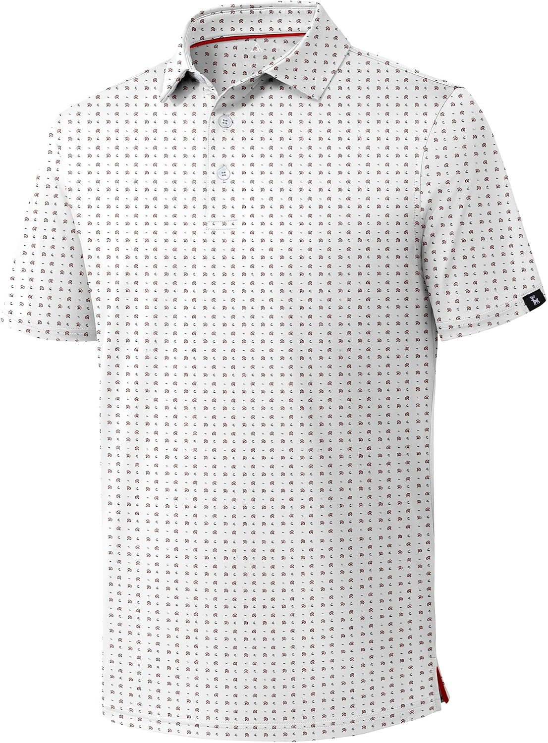 image:imageZITY Mens Golf Polo Shirts Short Sleeve Print Patterns Moisture WickingA White Fower