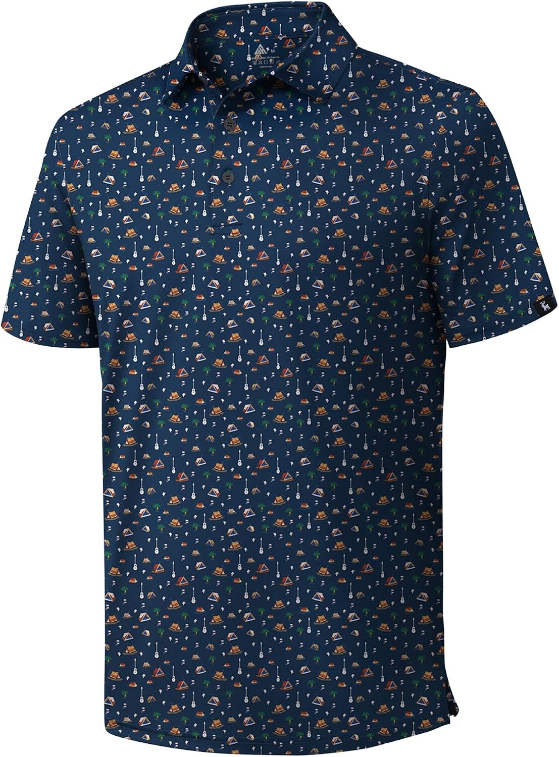 image:imageZITY Mens Golf Polo Shirts Short Sleeve Print Patterns Moisture WickingB Navy Small Boat