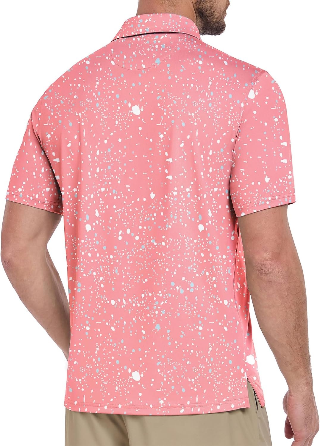 image:imageZITY Mens Golf Polo Shirts Short Sleeve Print Patterns Moisture WickingB Splashed Paint