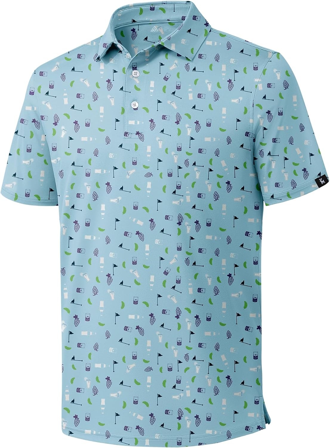 image:imageZITY Mens Golf Polo Shirts Short Sleeve Print Patterns Moisture WickingBlue Strawberry Cup