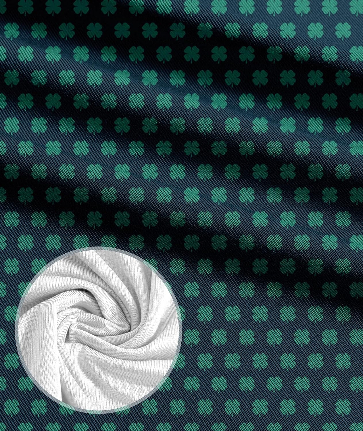 image:imageZITY Mens Golf Polo Shirts Short Sleeve Print Patterns Moisture WickingBluish Green Clover