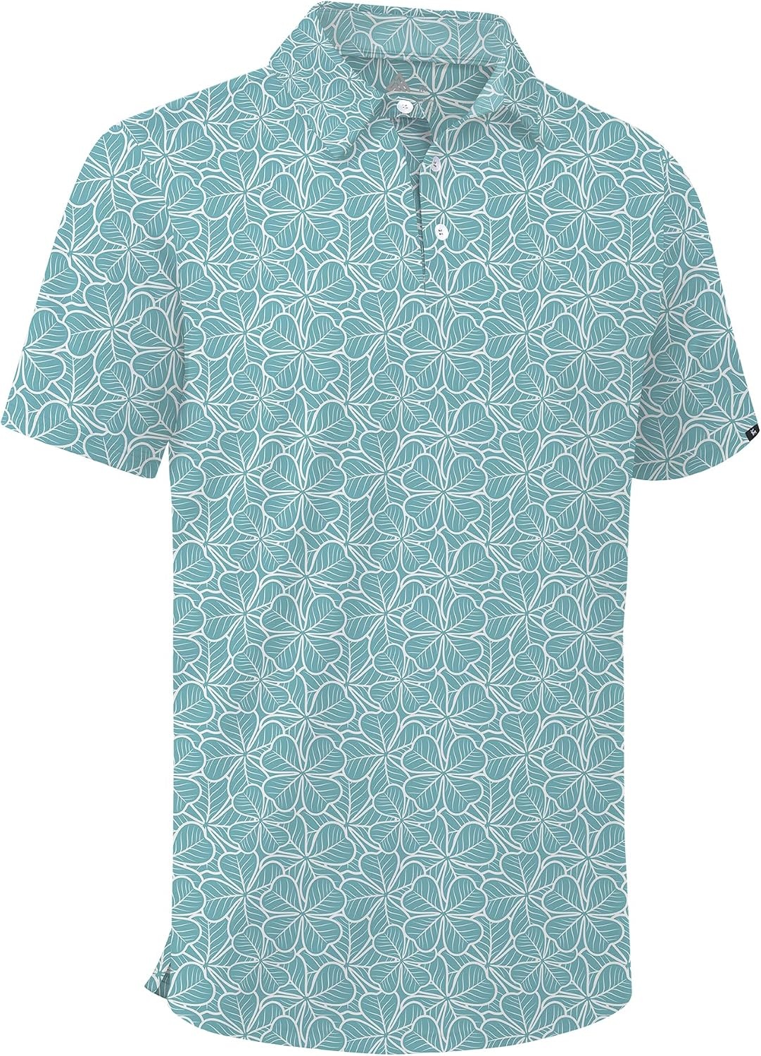 image:imageZITY Mens Golf Polo Shirts Short Sleeve Print Patterns Moisture WickingFour Leaf Clover