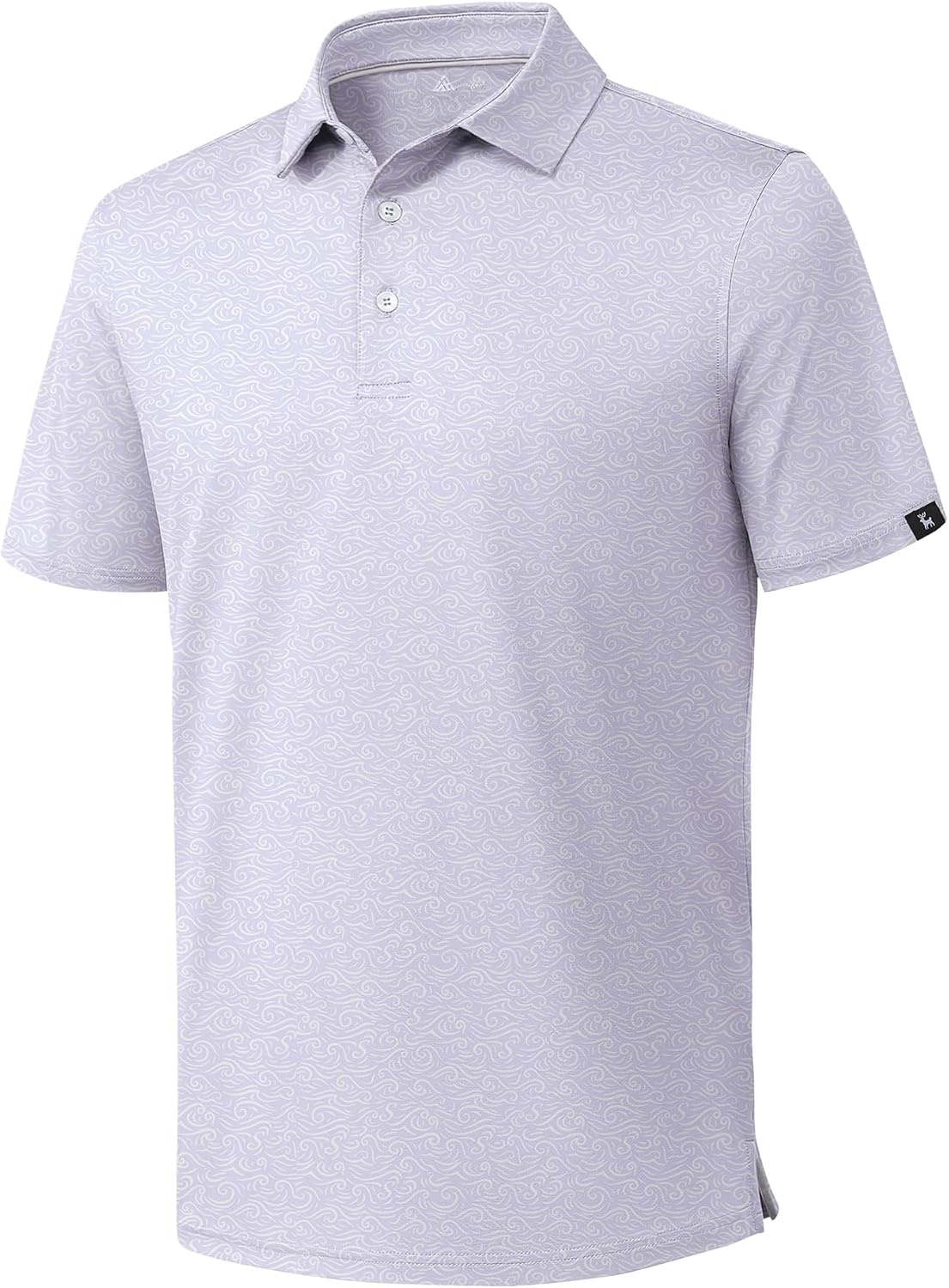 image:imageZITY Mens Golf Polo Shirts Short Sleeve Print Patterns Moisture WickingLight Purple Wave