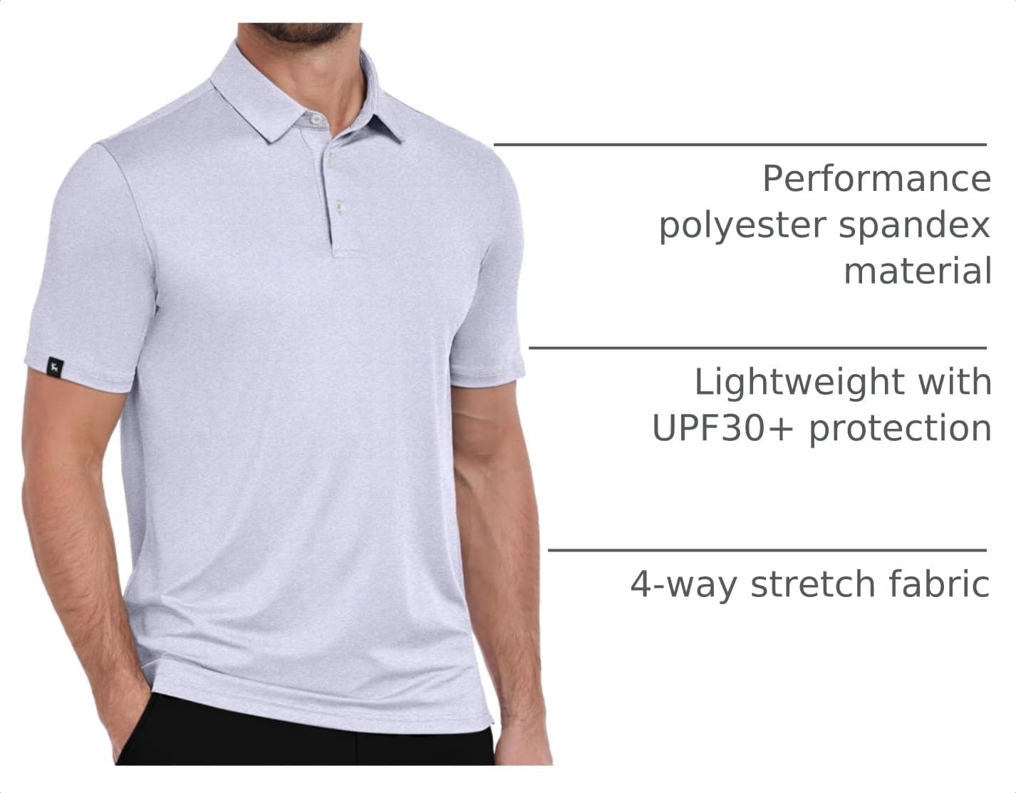 image:imageZITY Mens Golf Polo Shirts Short Sleeve Print Patterns Moisture WickingLight Purple Wave