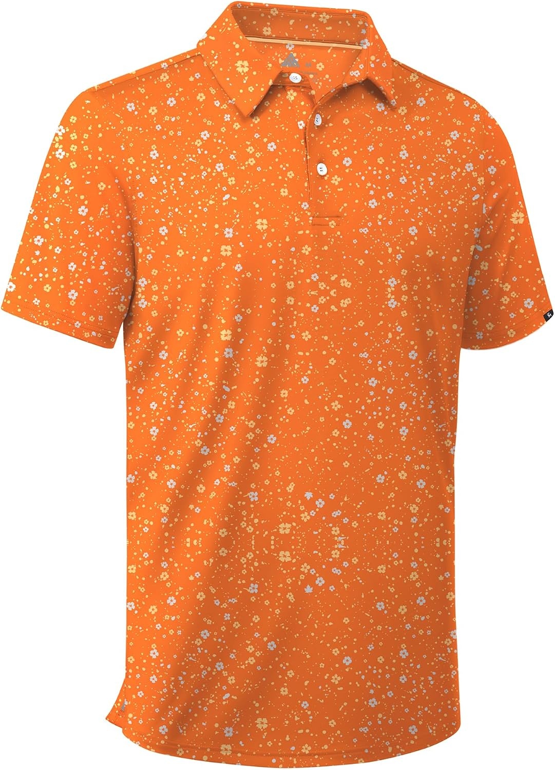 image:imageZITY Mens Golf Polo Shirts Short Sleeve Print Patterns Moisture WickingOrange Flower