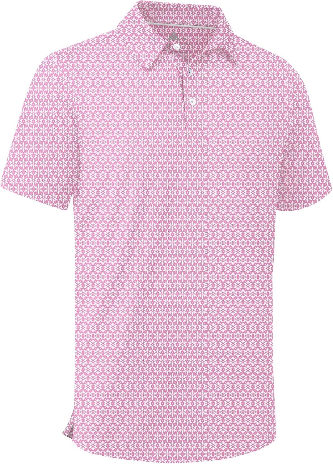 image:imageZITY Mens Golf Polo Shirts Short Sleeve Print Patterns Moisture WickingPink Flower