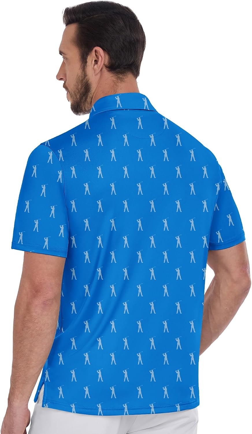 image:imageZITY Mens Golf Shirts Short Sleeve Print Moisture Wicking Polo ShirtBlue Golf