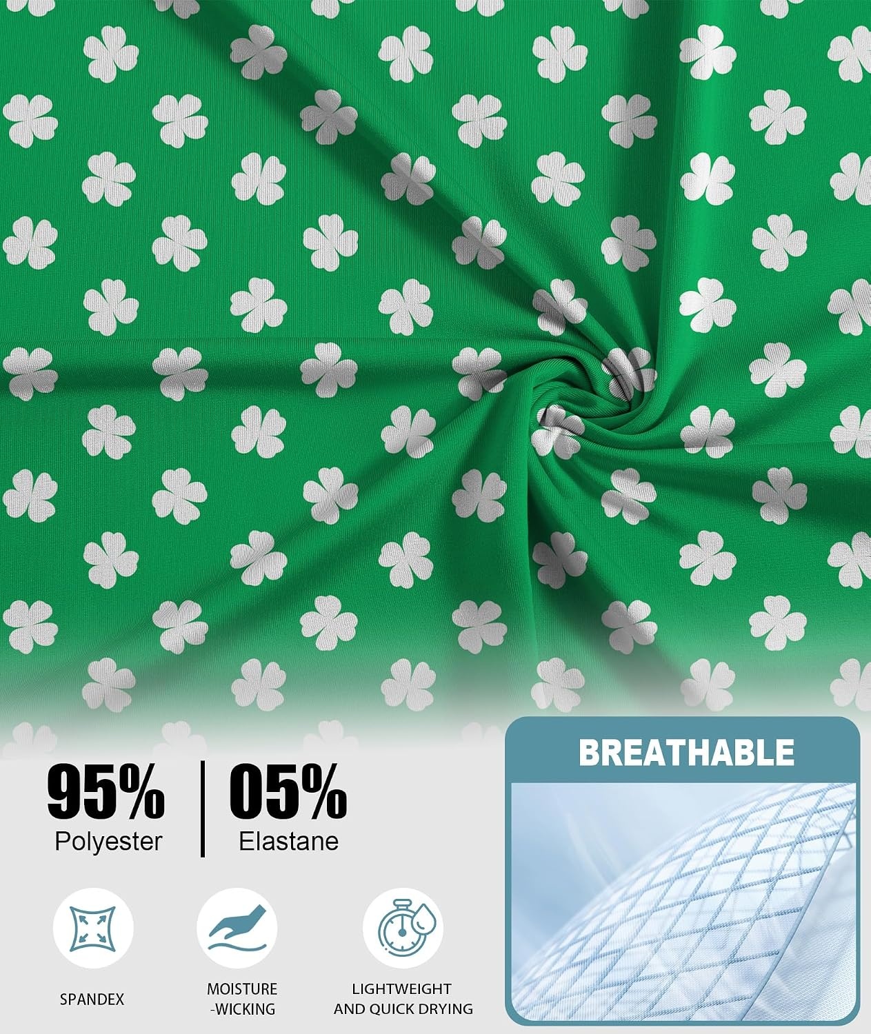 image:imageZITY Mens Golf Shirts Short Sleeve Print Moisture Wicking Polo ShirtGreen Clover