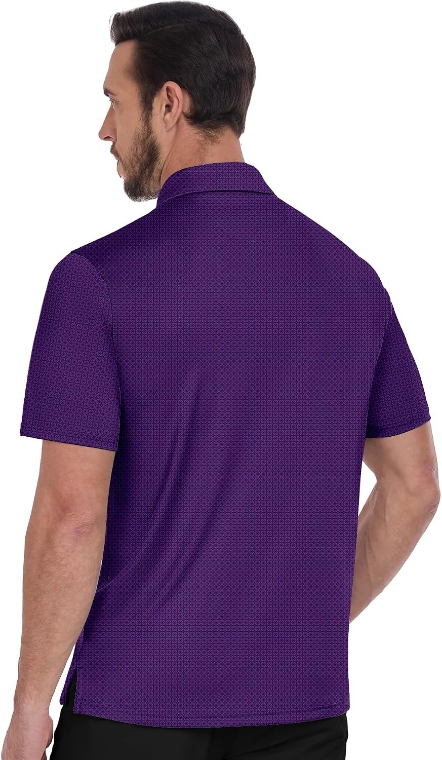 image:imageZITY Mens Golf Shirts Short Sleeve Print Moisture Wicking Polo ShirtPurple Circle
