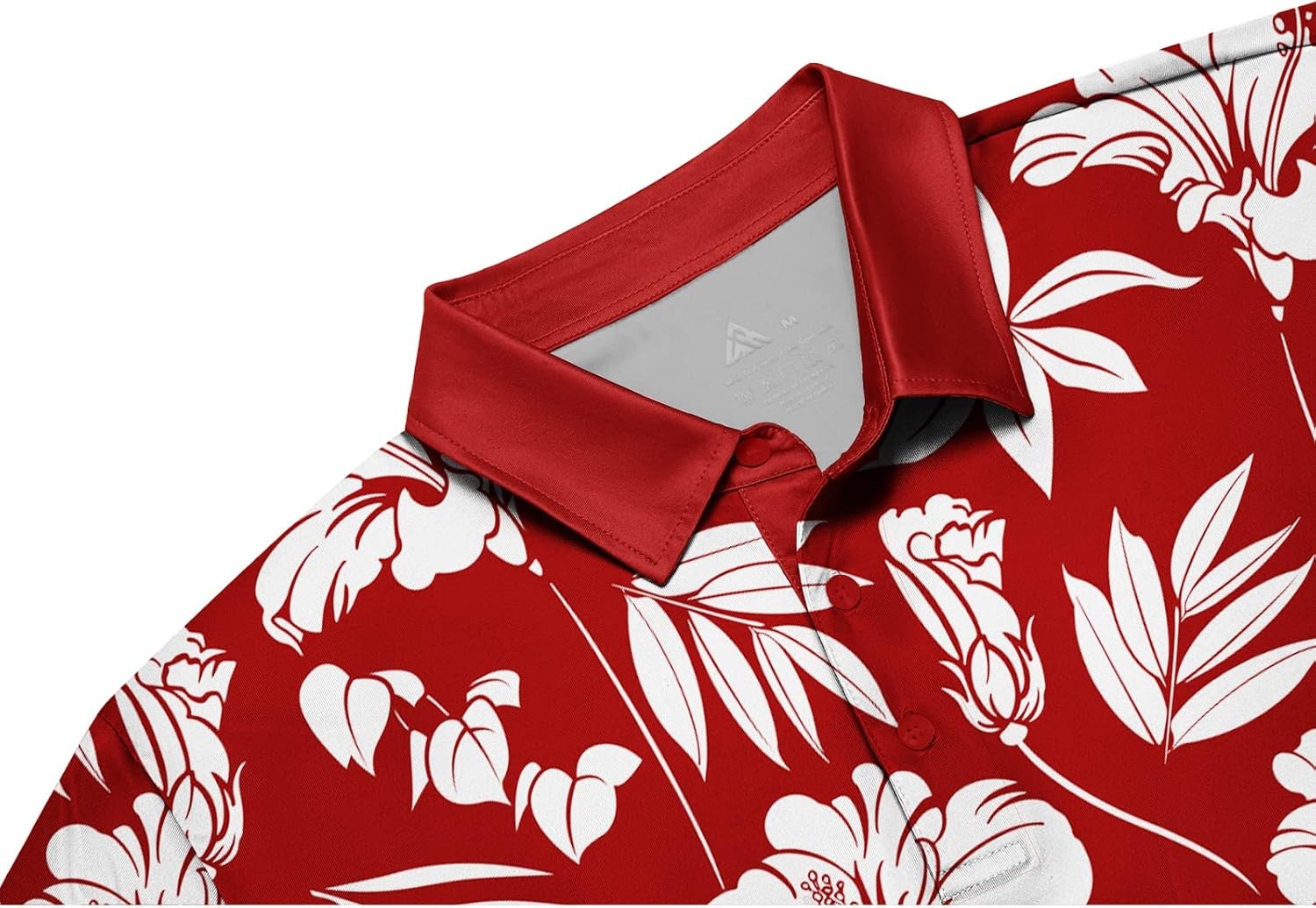 image:imageZITY Mens Golf Shirts Short Sleeve Print Moisture Wicking Polo ShirtRed Flower