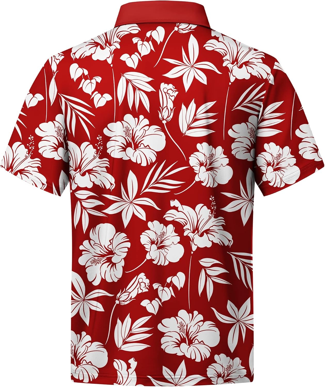 image:imageZITY Mens Golf Shirts Short Sleeve Print Moisture Wicking Polo ShirtRed Flower