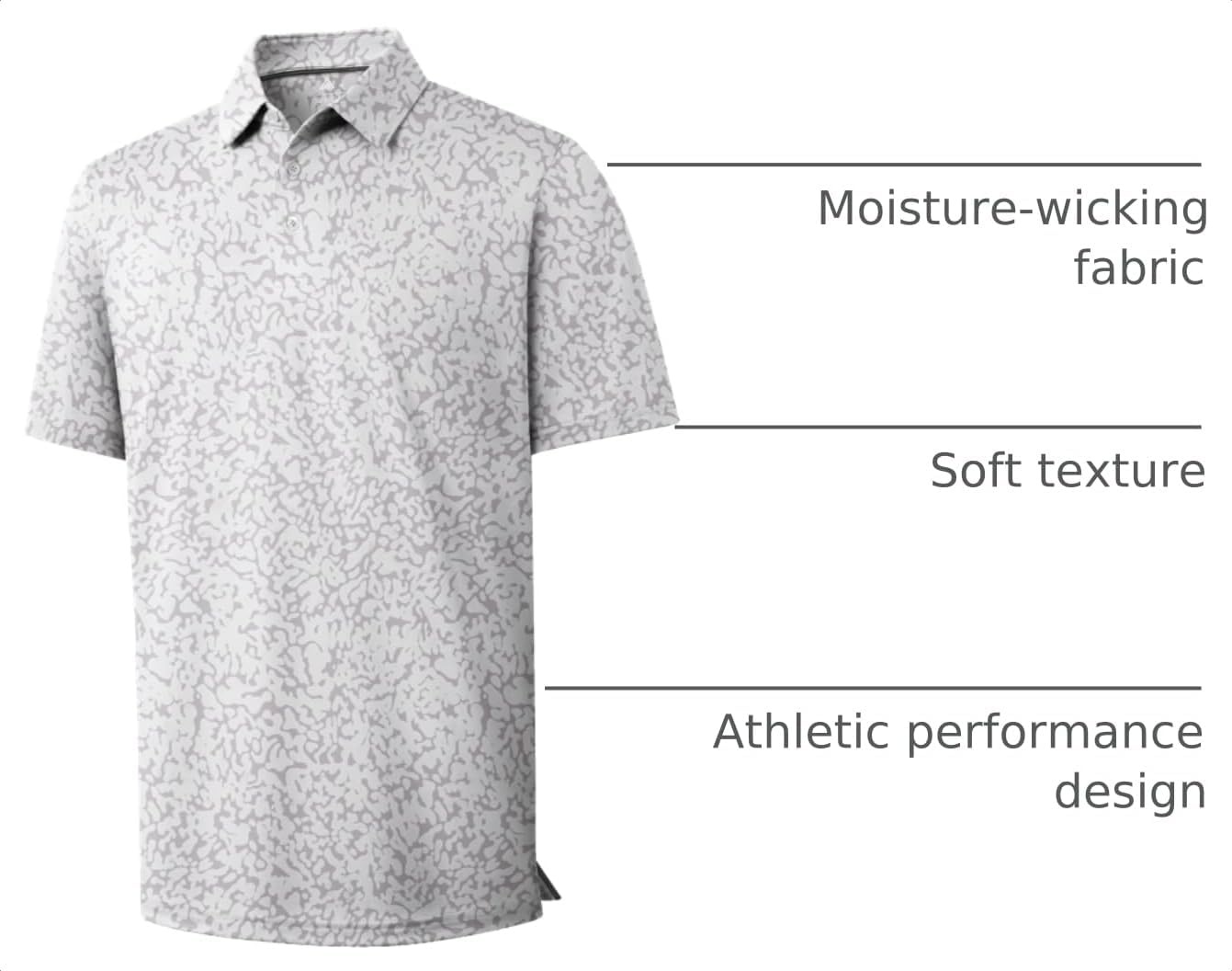 image:imageZITY Mens Golf Shirts Short Sleeve Print Moisture Wicking Polo ShirtSand Painting