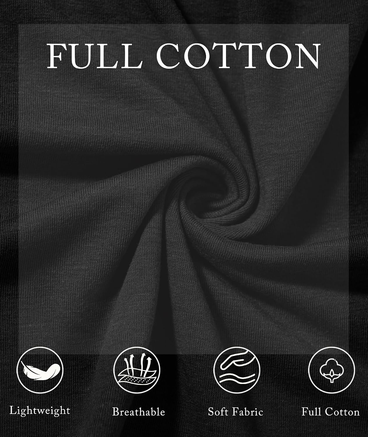 image:imageZITY Mens Long Sleeve Shirts Cotton Comfortable Undershirt for MenBlackBlackBlack