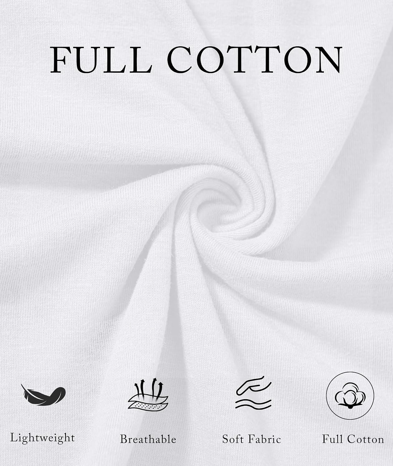 image:imageZITY Mens Long Sleeve Shirts Cotton Comfortable Undershirt for MenBlackWhiteWhite