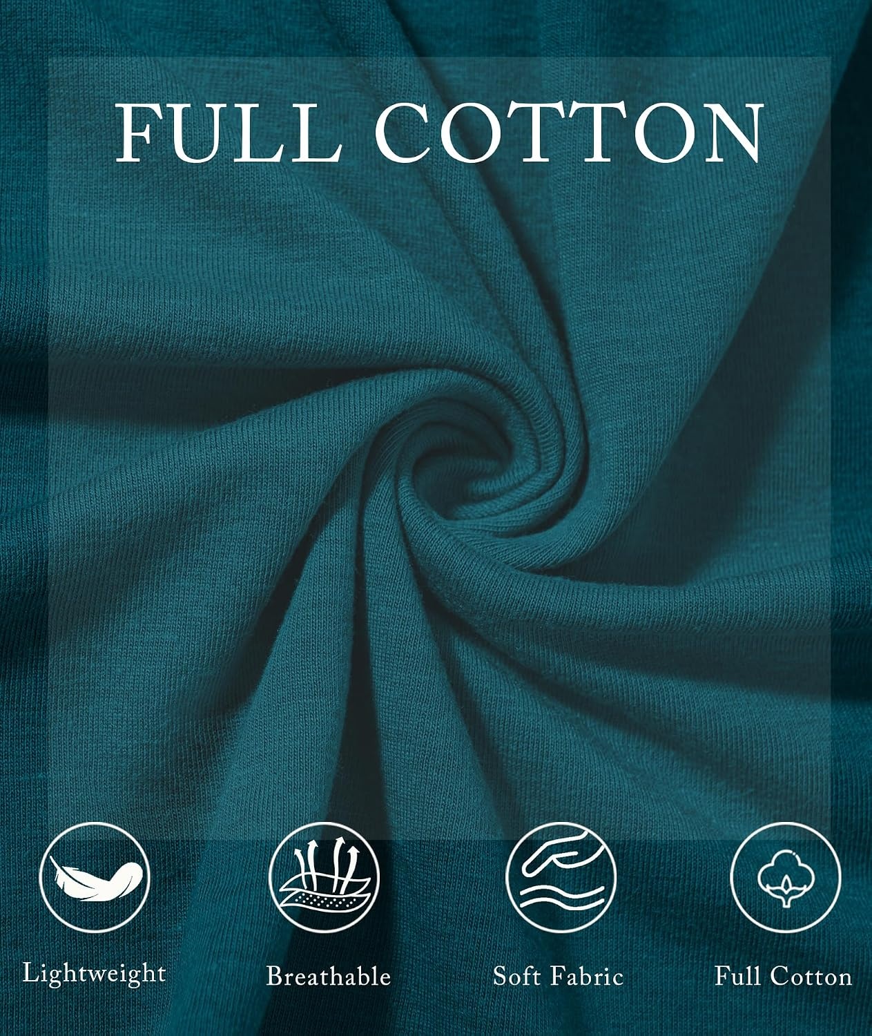 image:imageZITY Mens Long Sleeve Shirts Cotton Comfortable Undershirt for MenRoyalblueNavyDark Teal Blue
