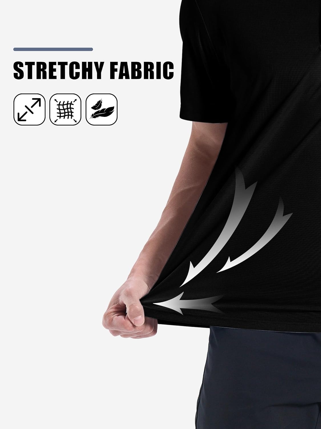 image:imageZITY Mens Polo Shirts Short Sleeve Performance Moisture Wicking Golf ShirtBlack