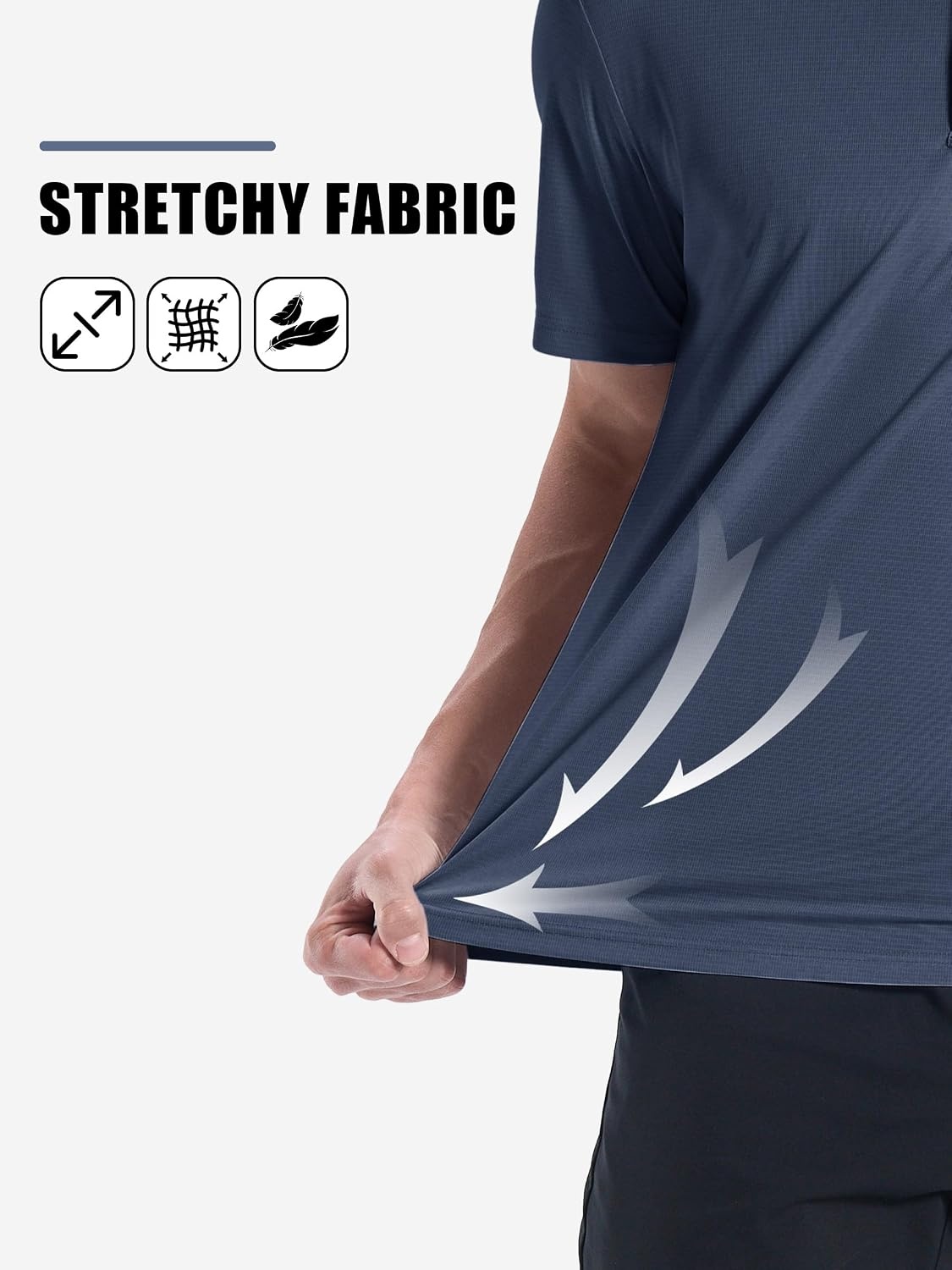 image:imageZITY Mens Polo Shirts Short Sleeve Performance Moisture Wicking Golf ShirtDark Grey
