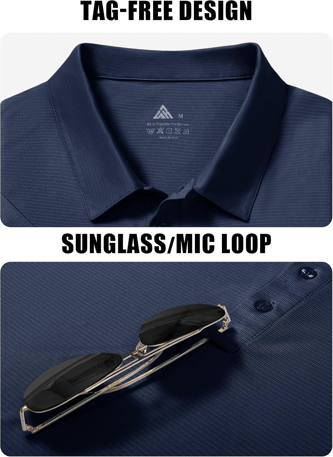 image:imageZITY Mens Polo Shirts Short Sleeve Performance Moisture Wicking Golf ShirtNavy