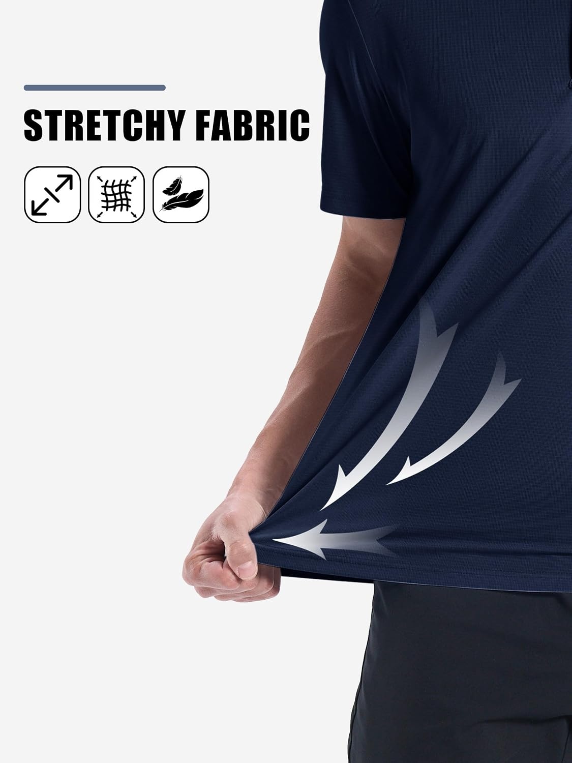 image:imageZITY Mens Polo Shirts Short Sleeve Performance Moisture Wicking Golf ShirtNavy