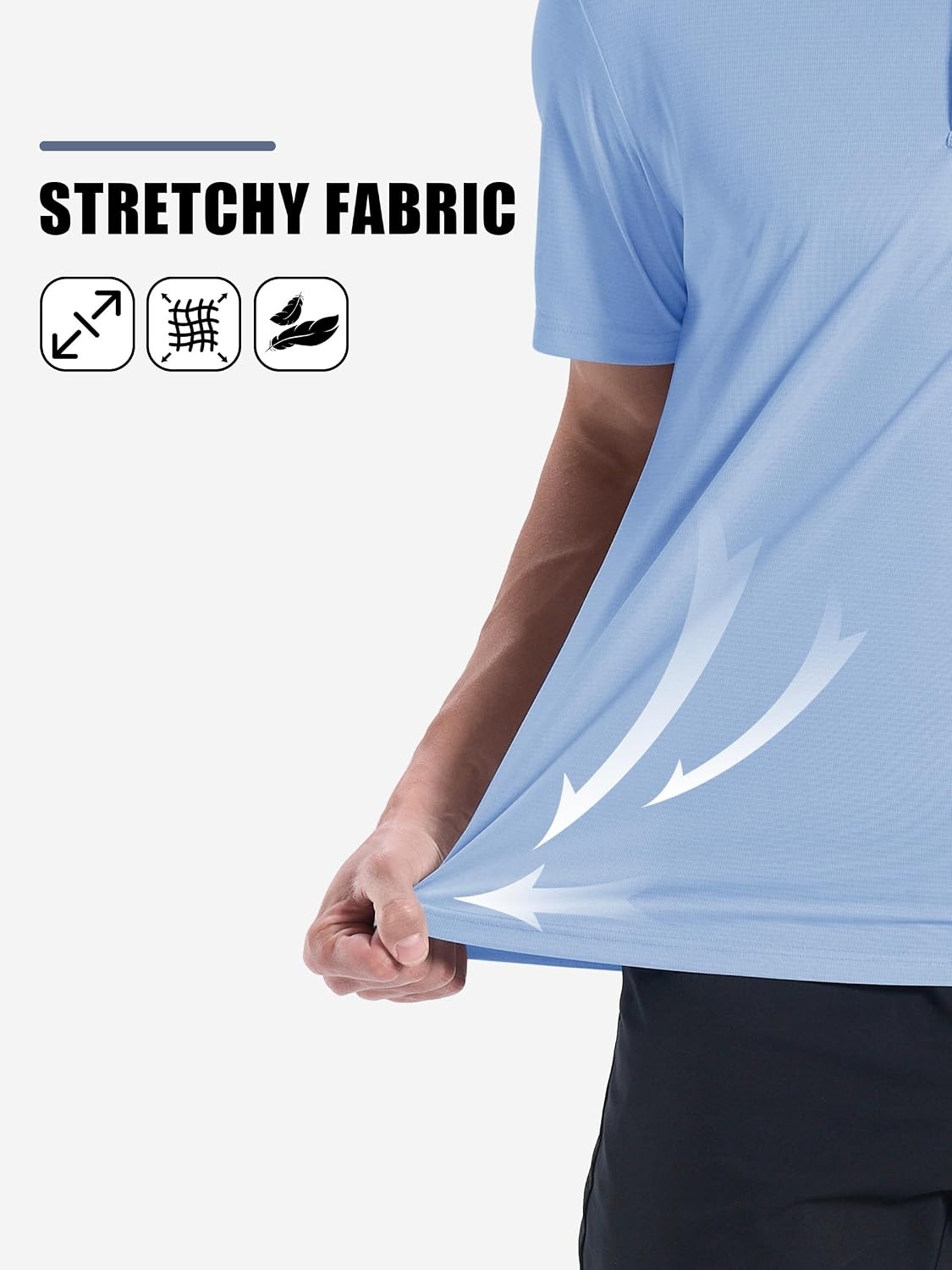 image:imageZITY Mens Polo Shirts Short Sleeve Performance Moisture Wicking Golf ShirtSky Blue