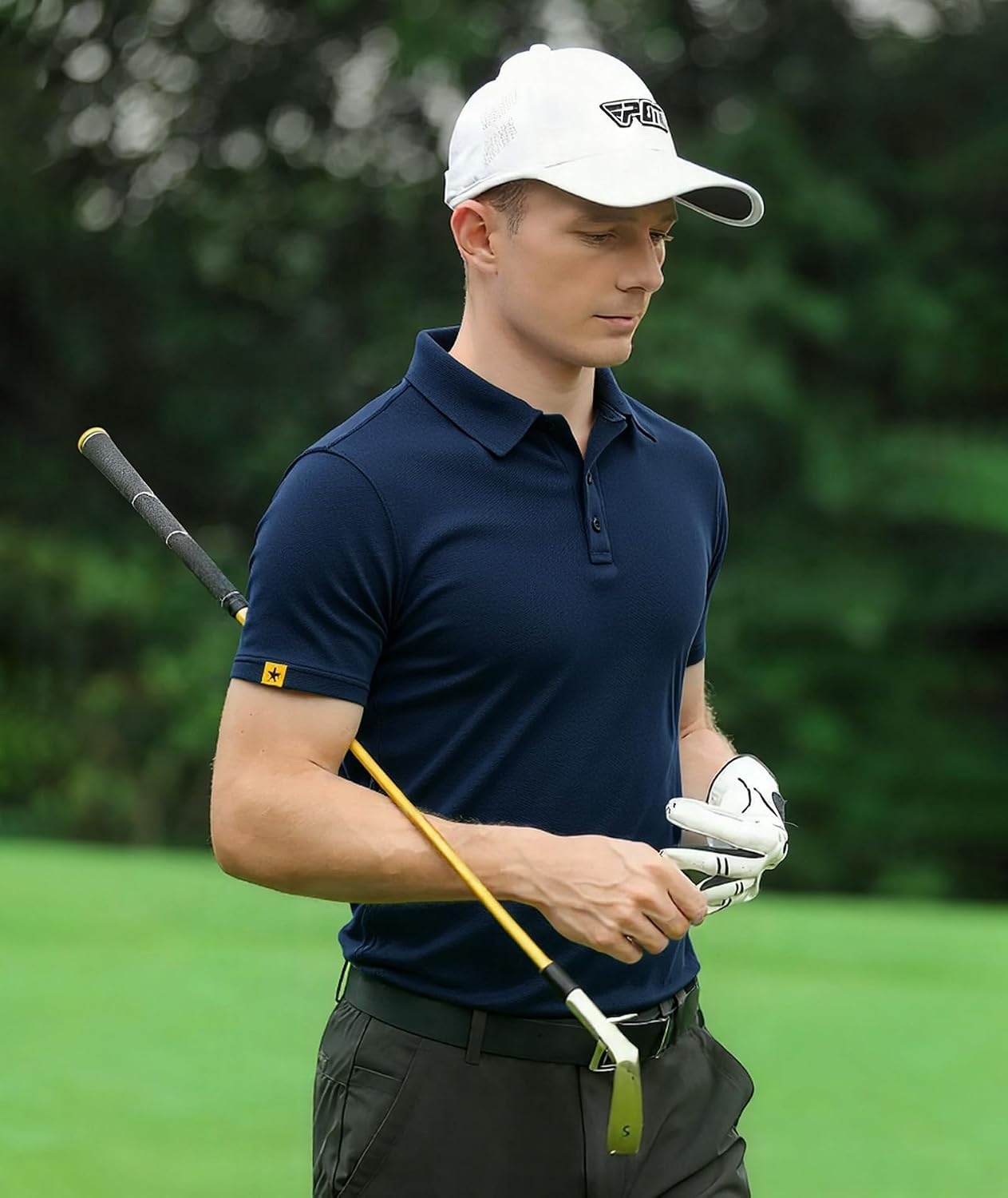 image:imageZITY Mens Short Sleeve Golf Polo Collared ShirtsNavy Blue