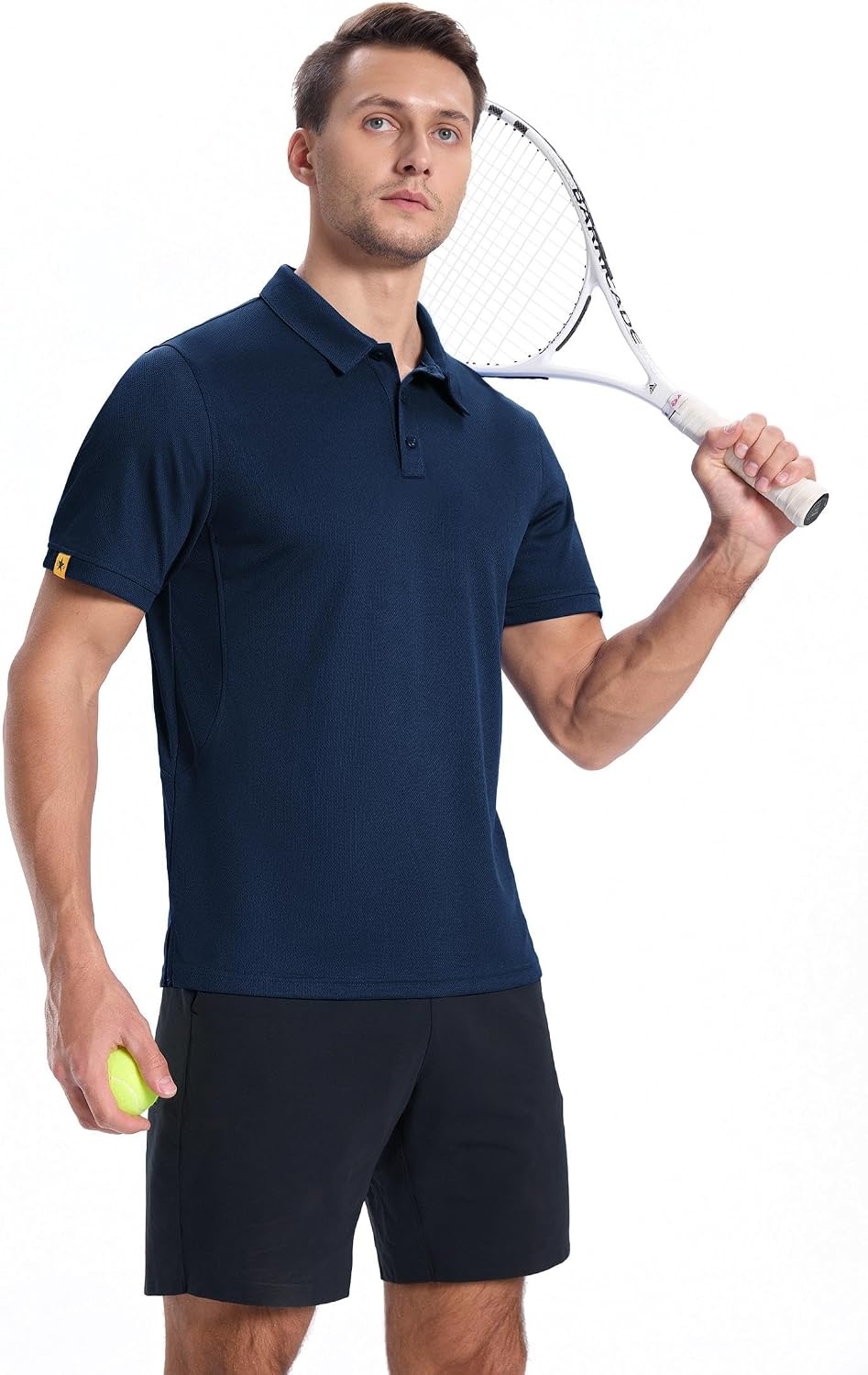 image:imageZITY Mens Short Sleeve Golf Polo Collared ShirtsNavy Blue