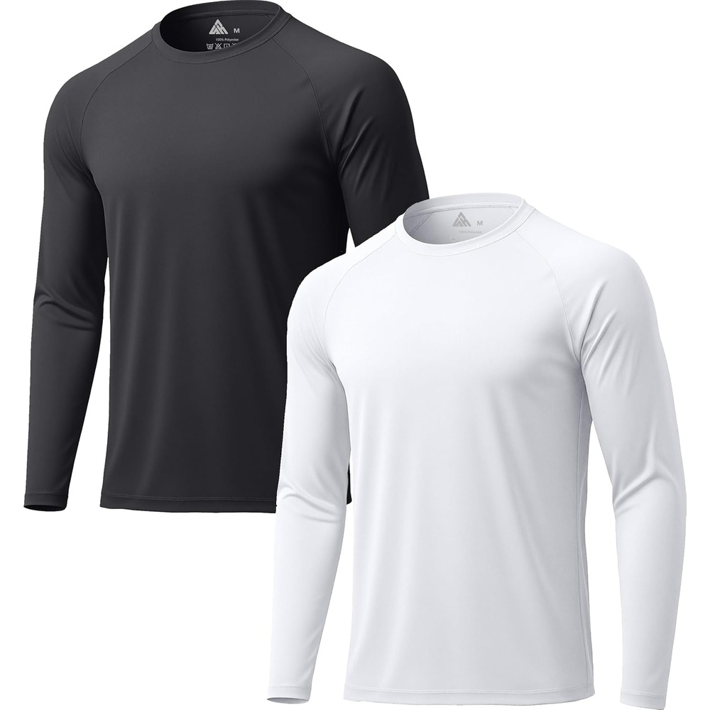 image:imageZITY Long Sleeve Shirts for Men UPF 50 Moisture Wicking Workout2 Pack75