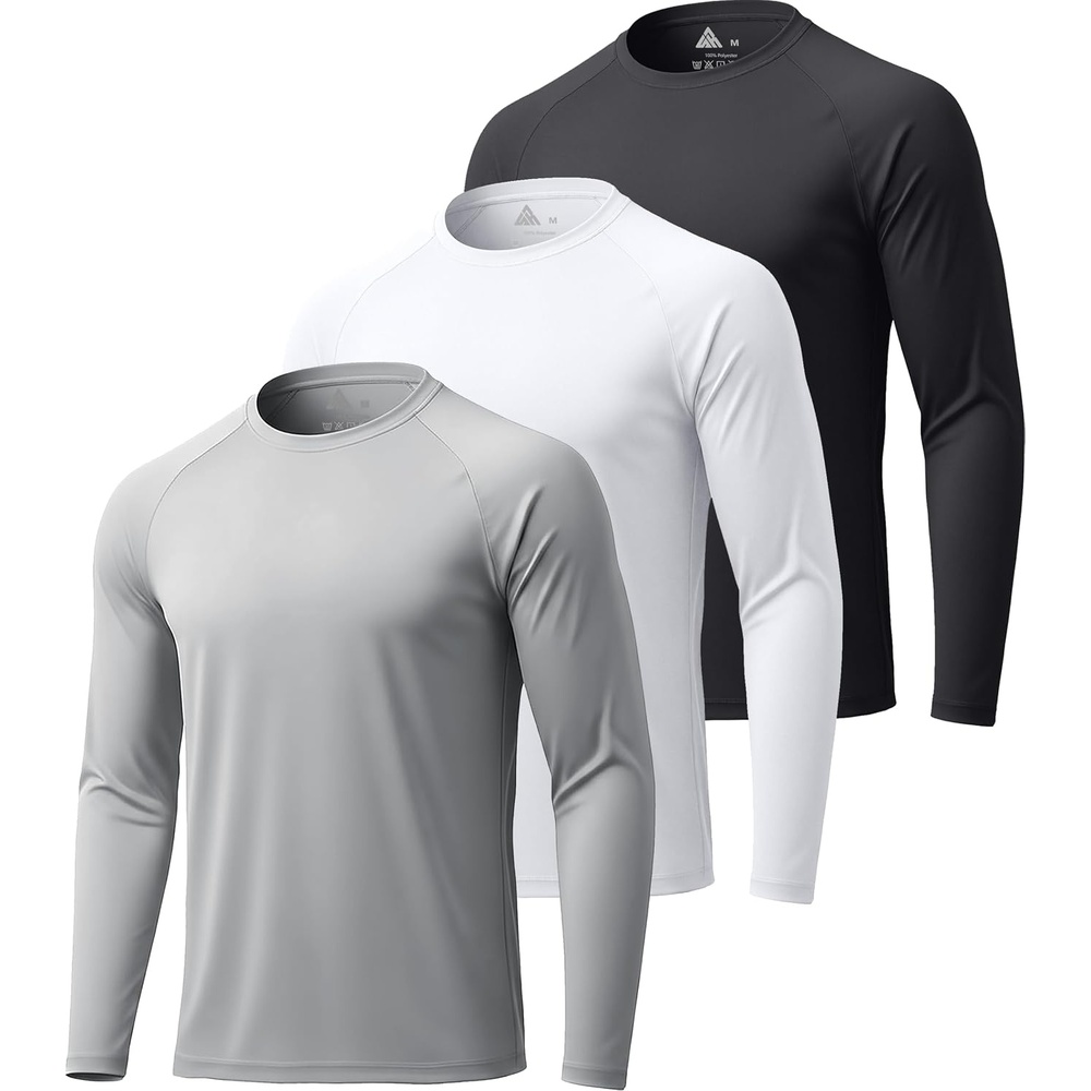 image:imageZITY Long Sleeve Shirts for Men UPF 50 Moisture Wicking Workout3 Pack16