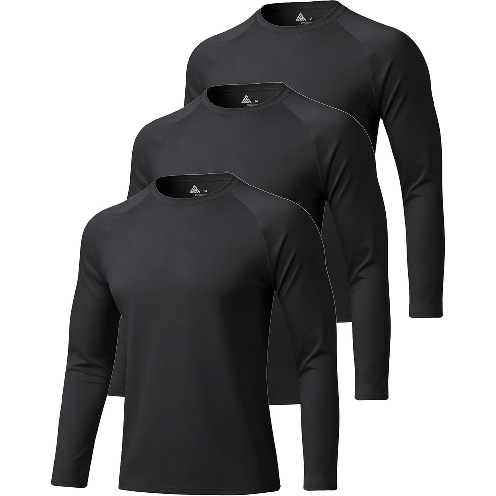 image:imageZITY Long Sleeve Shirts for Men UPF 50 Moisture Wicking Workout3 Pack29
