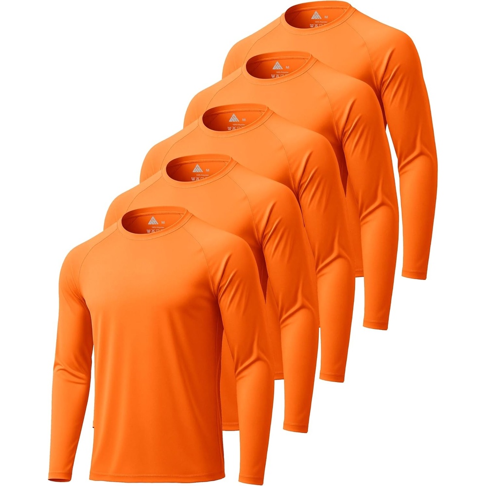 image:imageZITY Long Sleeve Shirts for Men UPF 50 Moisture Wicking Workout5 Packorange5