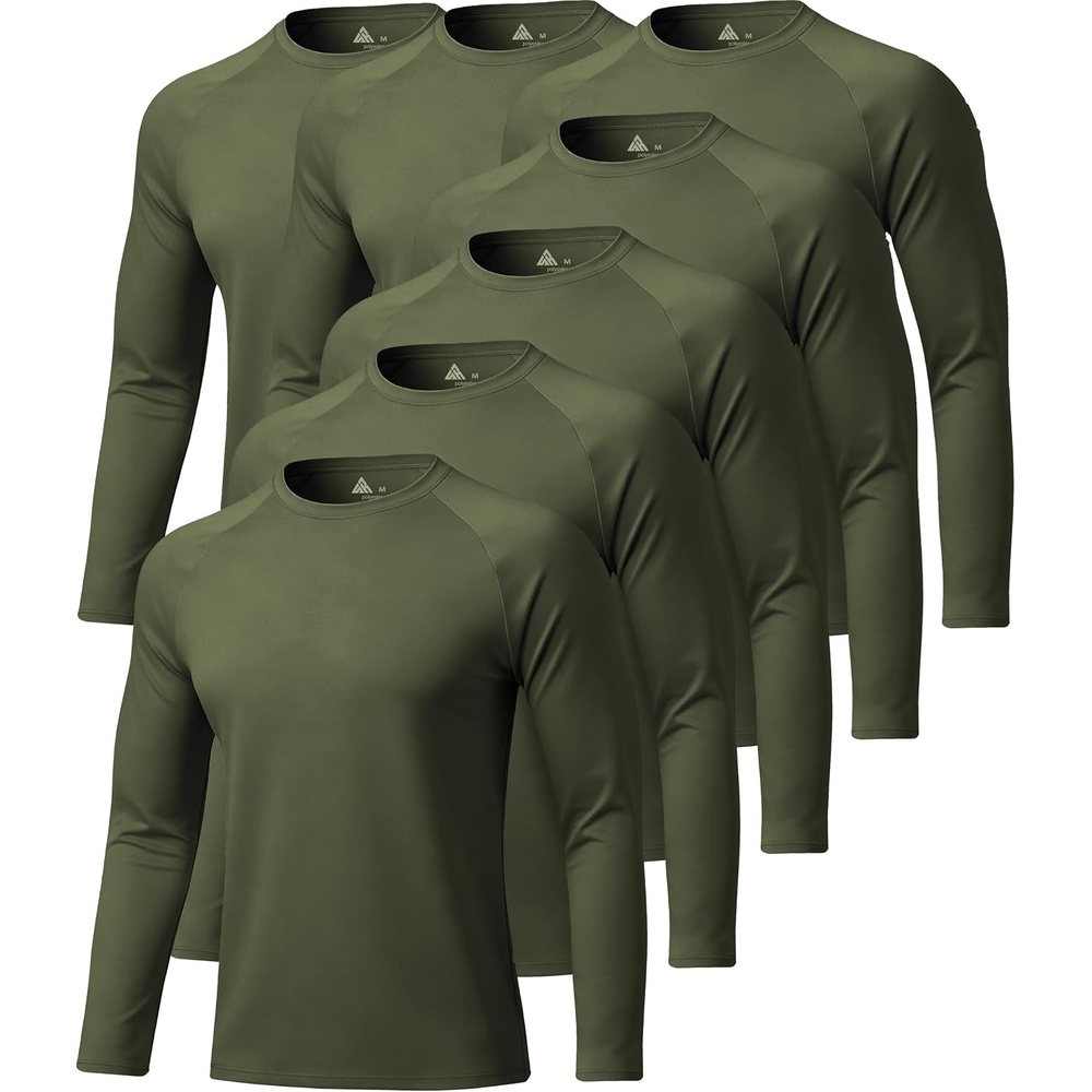 image:imageZITY Long Sleeve Shirts for Men UPF 50 Moisture Wicking Workout7 Packarmy Green7