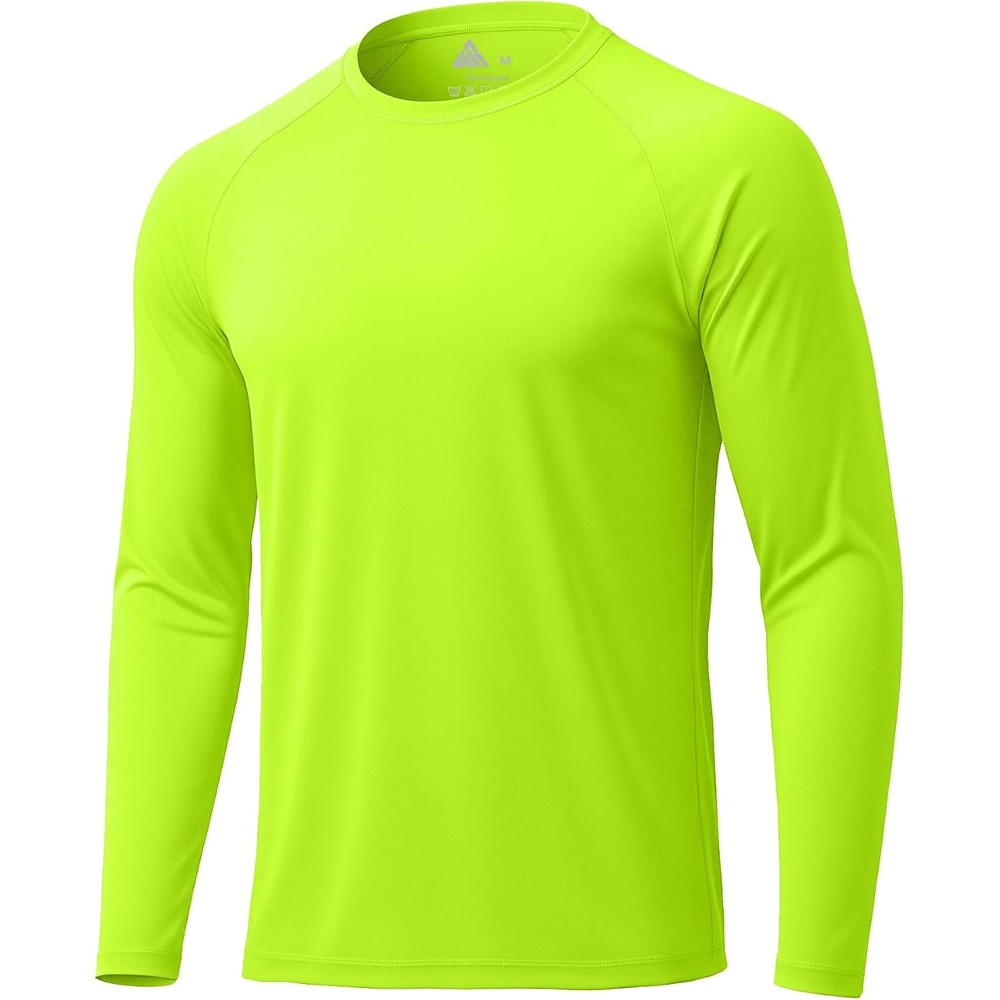 image:imageZITY Long Sleeve Shirts for Men UPF 50 Moisture Wicking WorkoutNeon Green