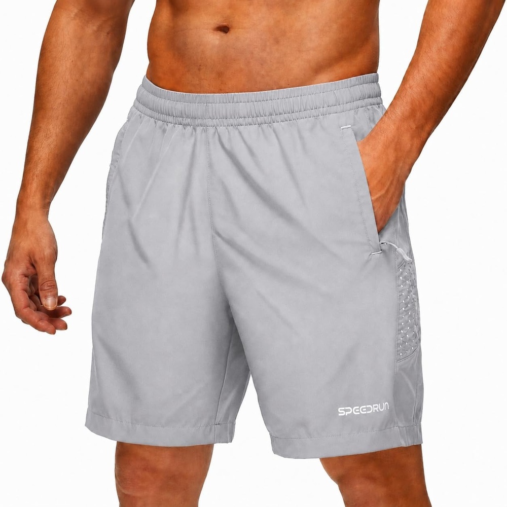 image:imageZITY Mens Athletic Running Shorts with Zipper PocketGrey