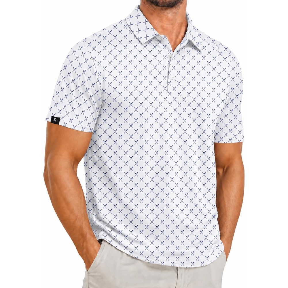 image:imageZITY Mens Golf Polo Shirts Short Sleeve Print Patterns Moisture WickingKnife and Fork