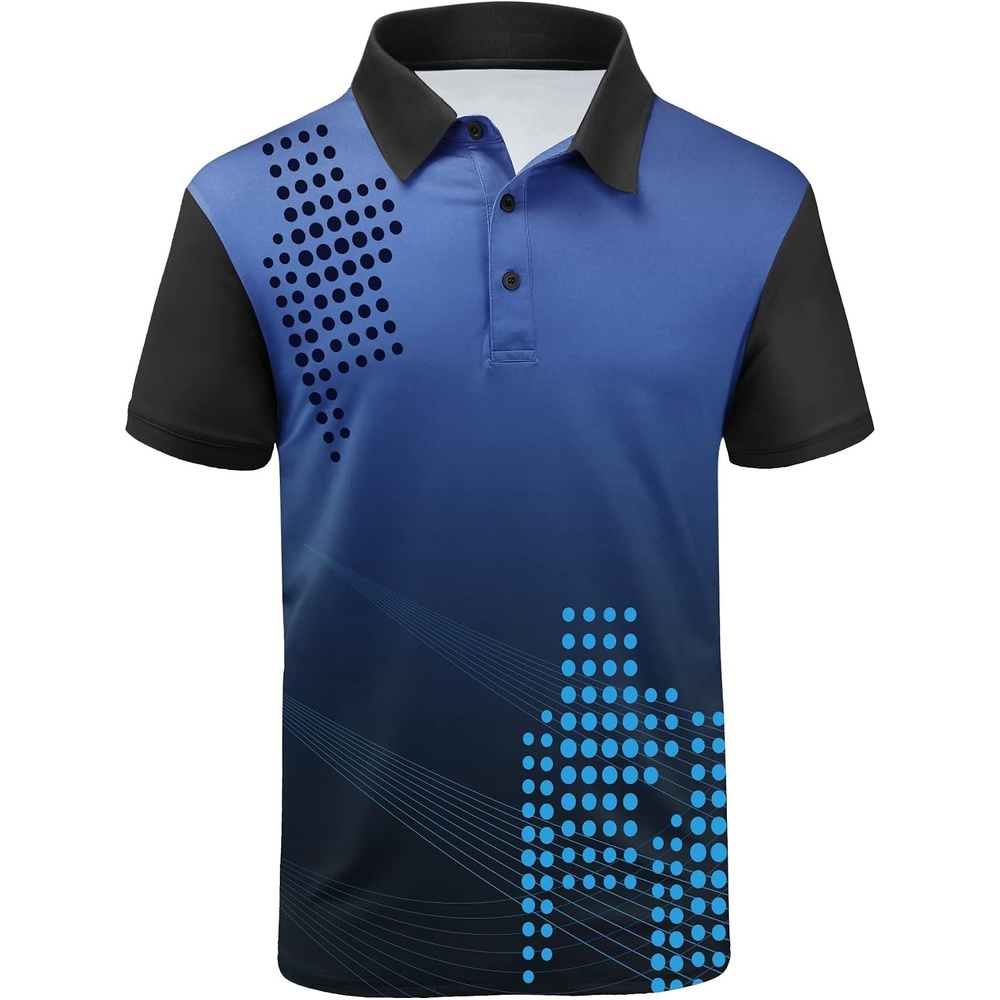image:imageZITY Mens Golf Shirts Short Sleeve Print Moisture Wicking Polo ShirtNavy