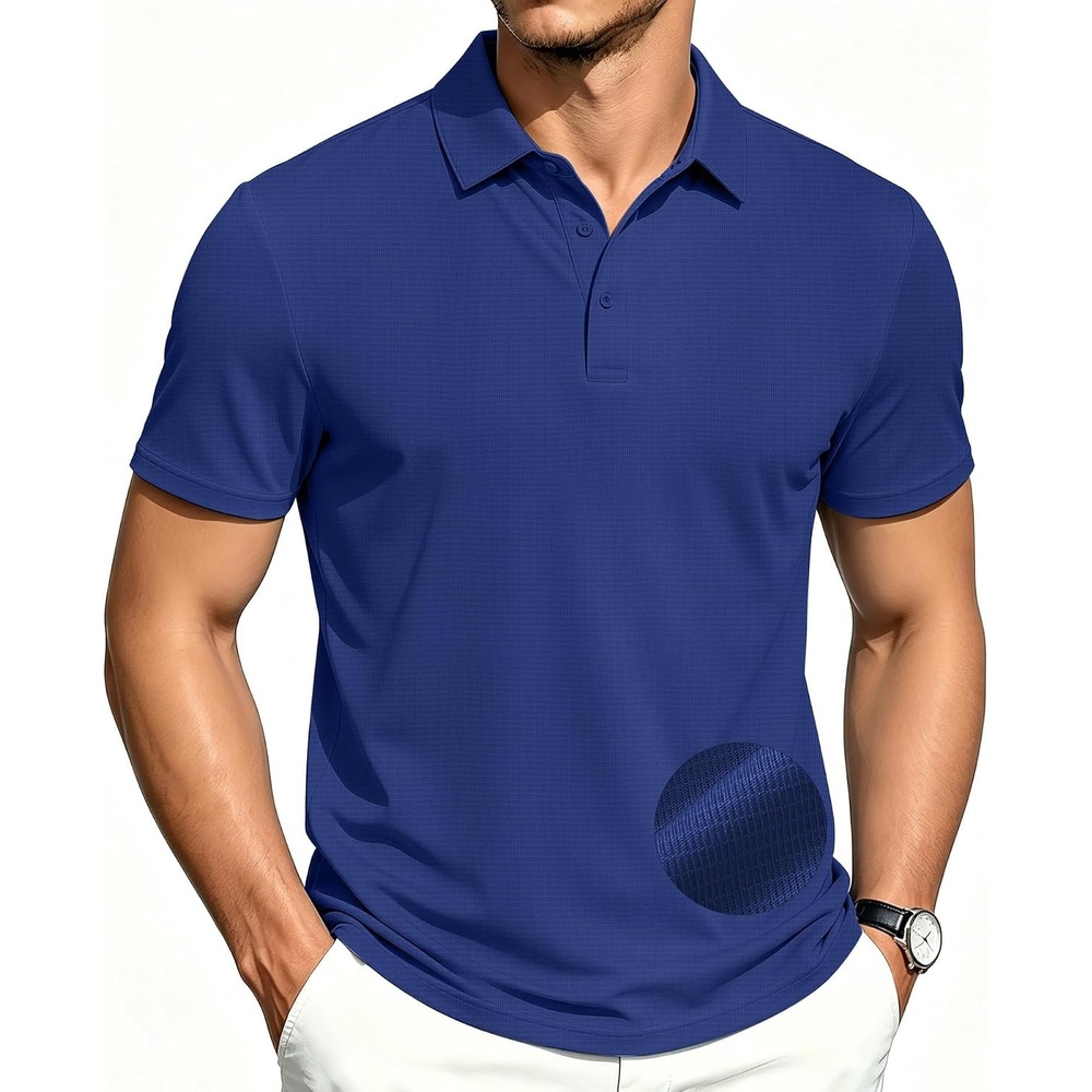 image:imageZITY Mens Polo Shirts Short Sleeve Performance Moisture Wicking Golf ShirtBlue