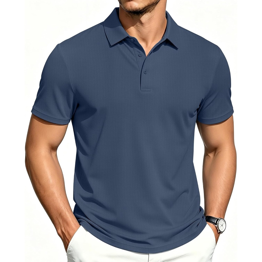 image:imageZITY Mens Polo Shirts Short Sleeve Performance Moisture Wicking Golf ShirtDark Grey