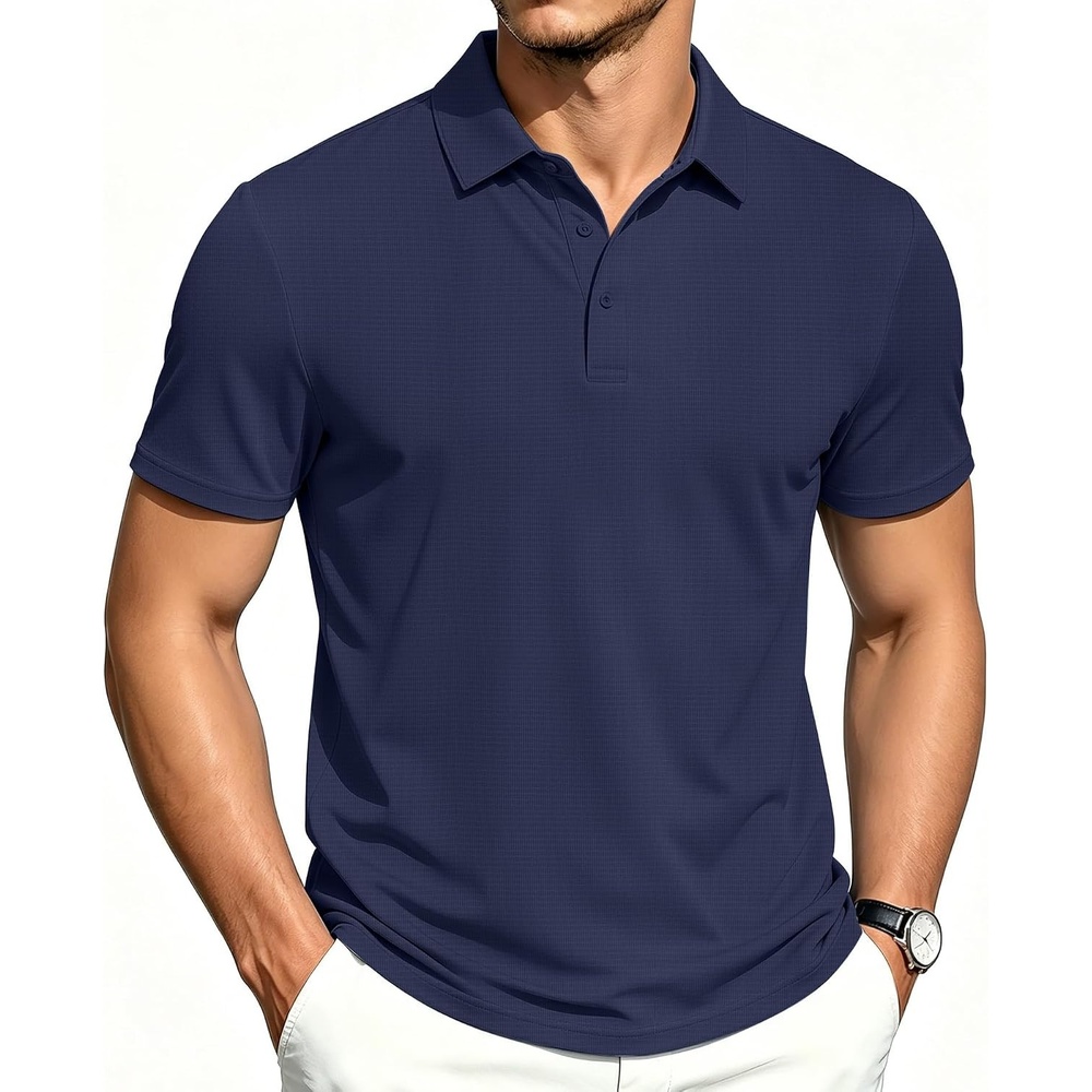 image:imageZITY Mens Polo Shirts Short Sleeve Performance Moisture Wicking Golf ShirtNavy