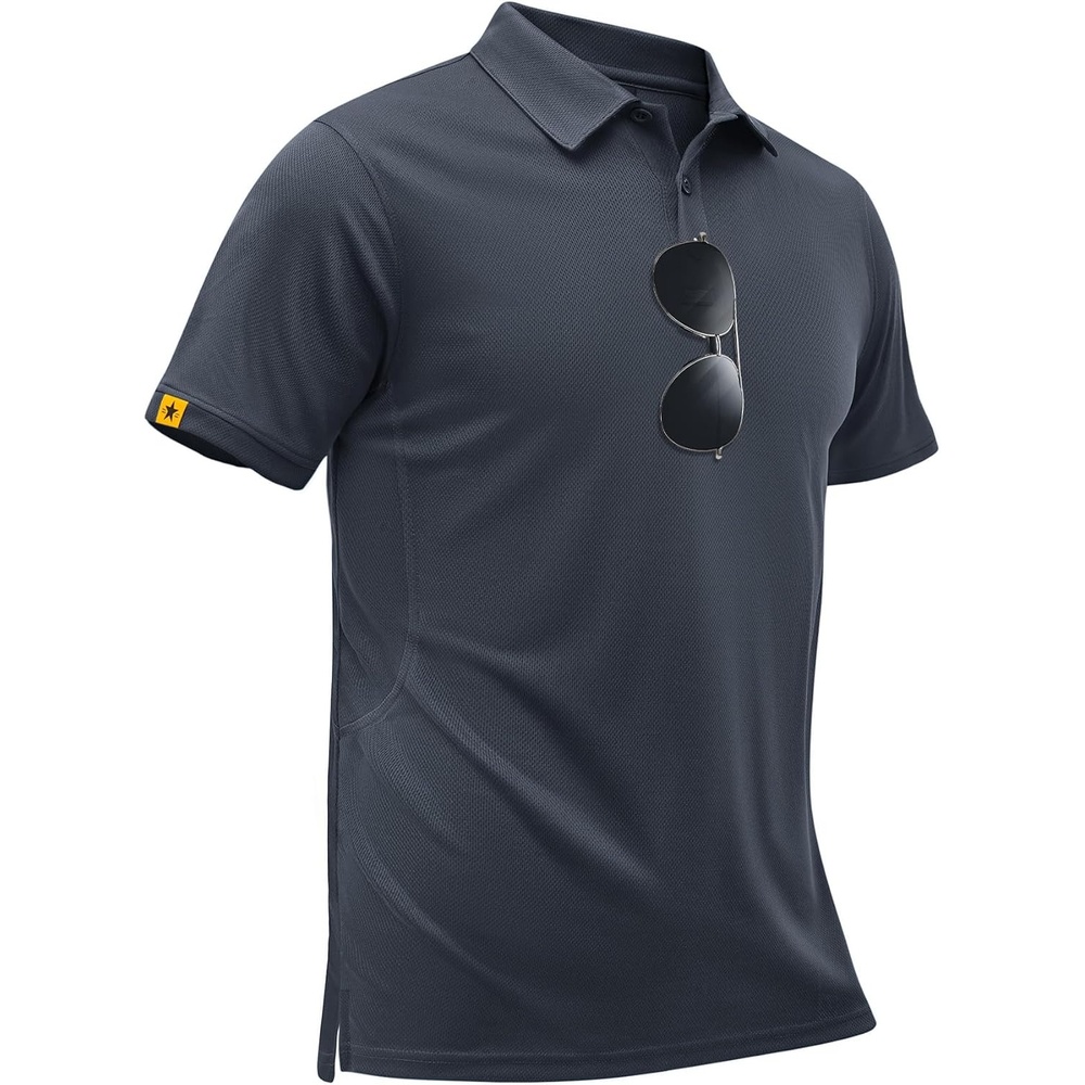 image:imageZITY Mens Short Sleeve Golf Polo Collared ShirtsGrey