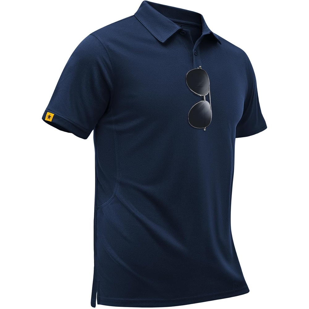 image:imageZITY Mens Short Sleeve Golf Polo Collared ShirtsNavy Blue