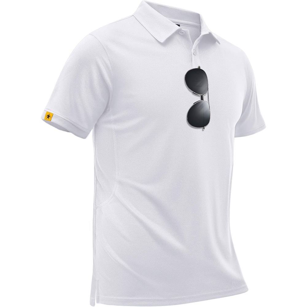 image:imageZITY Mens Short Sleeve Golf Polo Collared ShirtsWhite