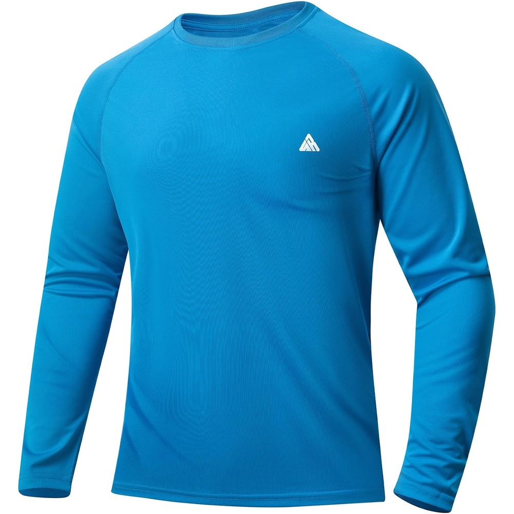 image:imageZITY Mens UPF 50 Sun Protection Shirts Long Sleeve Lightweight Rash GuardAzure Blue